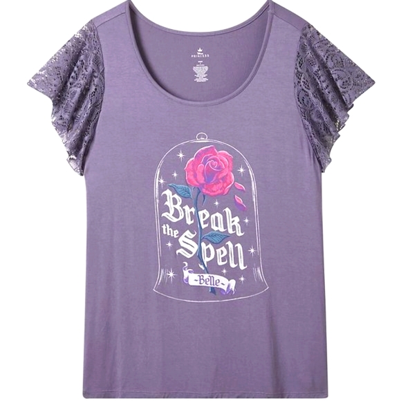 ❤️NWT VINTAGE TORRID DISNEY PRINCESS BELLE TEE BEAUTY AND THE BEAST TEE SIZE 1X - Picture 7 of 9